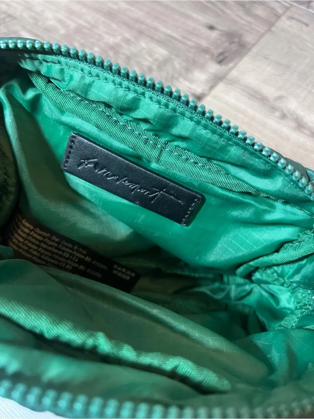 Free People Quilted Dark Green Toiletry Pouch